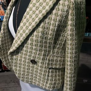 Wool plaid suit jacket from Banana Republic.